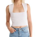 NSR Square Neck Sleeveless Knit Top – New With Tags White Size M Photo 0