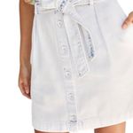 Anthropologie Cloth & Stone Button Front Mini Skirt Bleached Blue Size Medium Photo 3