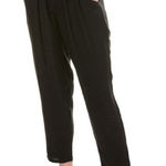 Eileen Fisher Black Silk Taper Georgette Crepe Ankle Pant Size Large Modern NWT Photo 0