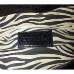 EXPRESS Black Fold Over Bag Clutch Vintage Zebra Lining Photo 1