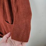 Old Navy  Cardigan Sweater Rust Brown Open Front Pockets Casual Knit Neutral Cozy Photo 3