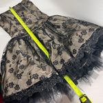 Jessica McClintock Strapless Black Gold Lace Tulle Sparkle Prom Party Dress Photo 10