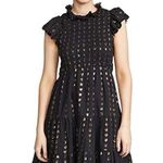 Sea New York Laura Metallic Fil Coupe Smocked Dress In Black Size 0 Photo 0