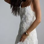 White Floral Dress Size M Photo 3