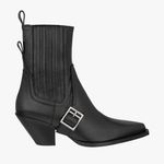 ZARA SRPLS Limited Edition Black Leather Cowboy Boots Size 40 EU 9 US Photo 0