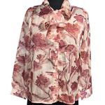 ZARA NEW Basic Semi-sheer Long Sleeve Floral Blouse Photo 0