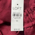 Loft  Shirt Womens Medium Red Babydoll‎ Balloon Sleeve Ruffle Bohemian Peasant Photo 6