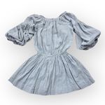 Mustard Seed NWT  Open Shoulder sage Waist Tie mini Dress, peasant sleeve, sz S Photo 4