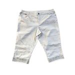 CJ BANKS Relaxed Stretch White Capri Crop Embellished Jean size 20W Photo 1