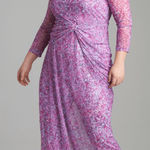 Ala Von Auersperg Jerry sheer mesh topper long blooming orchid floral purple XL Photo 0