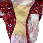 Garnet Hill Red Geometric Print Built-In Bra Tankini Swim Top Size 14 Photo 3