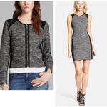 Eileen Fisher  Black Grey Tweed Dress Blazer Jacket Set Colorblock Medium Petite Photo 1