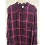 Old Navy  Burgundy Plaid Long Sleeve Shirt Dress Size Medium Tall Holiday Party Photo 5