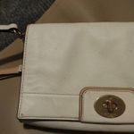 Kate Spade White Leather Crossbody Bag With Striped Lining & Turn Lock Closure Photo 7