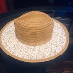 Beautiful Straw And Lace Hat Tan Photo 1