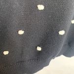 Maison Jules  Black Short Sleeve Sweater Cream Popcorn Texture Sz Small Photo 8