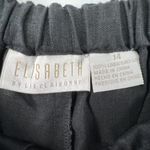 Elisabeth Liz Claiborne Sz 14 100% Linen Shorts Black Elastic Waist Pockets Photo 5