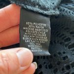 Black Solid Top Semisheer Open Weave Womens Medium Pullover Short Sleeve Photo 9