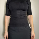 Varley  Black Mesh Short Sleeve Workout Top Size Small Photo 0