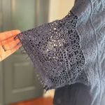 Lane Bryant Navy Crochet Hem Tie-Front Women's Top Photo 6