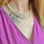 Petite Pearl Necklace Vintage “Siobhan” Classic Elegant Feminine Pearlcore White Photo 0