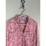 J. McLaughlin  Size Small Shirt Long Sleeve Button Up Linen Orange Pink Top Photo 5