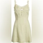 Reformation  Kaya Lace Linen Sleeveless Mini Dress in Dried Herbs 6 Photo 2