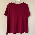 SheIn Maroon Red Short Sleeve Shirt Top Blouse Preppy Business Casual Photo 2