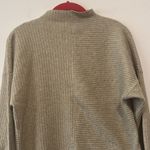 Modern Citizen  Mock Neck Lightweight Beige Ribbed Sweater Top in Small Photo 2