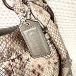 Coach  Maggie Python Madison Embossed Leather Beige Grey Snake Shoulder Bag Hobo Photo 1
