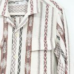 ZARA Womens Boho Aztec Geometric Striped Button Up Oversized Shirt Jacket Size M Photo 1