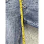 Free People  Women's Blue Denim Jeans Raw Hem Size 28 Cotton Blend Button Fly Photo 6