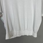 Vintage 80s Top Pastel Rainbow Batwing Sleeve Women Flowers White Tee Retro Tee Photo 6