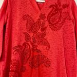 st. john's bay St. John’s Bay pink V-neck Paisley Design Stone Large Photo 1