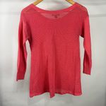 American Eagle  Outfitters Coral Knit Sweater Mesh Back 3/4 Sleeve Size Small Photo 4