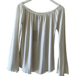 Chaser NWT  Boat Neck Off the Shoulders Cotton White Lightweight  Boho Top SZ M Photo 0