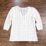 J. McLaughlin • Pointelle Tunic Top white lasercut lace crochet beach coverup Photo 7