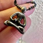 Silver tone yoga choker pendant necklace on cord Photo 8