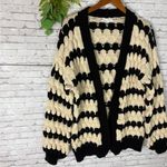 Kirundo Black and Cream Bubble Knot Chunky Open Cardigan Size M Photo 1