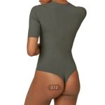 Spanx  Suit Yourself Ribbed Crew Neck Short Sleeve Smoother Bodysuit brown size S Photo 2