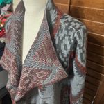 Eleven Star Soft Knit Cardigan Sweater Grey Aztec Blanket open front sz M Gray Size M Photo 2