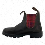 Blundstone Red Plaid Tartan Brown Leather Original Chelsea Style Boots 2100 AU 4 Photo 4