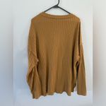 BKE  Knit Waffle Shirt Button Down Henley Long Sleeve Top Brown Size XXL Hippie Photo 5