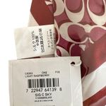 Coach NWT Signature Print Silk Skinny Scarf Light Raspberry Photo 3