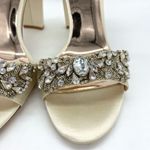 Badgley Mischka Women's Barby Ivory Satin Embellished Heels 8.5 Photo 4