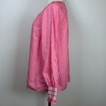 Talbots Butterfly Pink White Stripe Blouse Smocked Cuff Size Large Petite (Lp) Photo 4