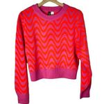 H&M Divided Pink Wave Printed Jacquard Knit Pullover Sweater XS Photo 0