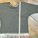 Eyeshadow Gray Women’s Sweatshirt Open Back Lace Trim Wrap Small Photo 5