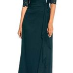 Betsy & Adams 16 Navy Blue Sequin Lace Bodice Gown Ruched Skirt & Beaded Detail Size undefined Photo 1