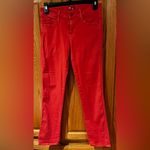 MOTHER The Rascal Cuff Premium Stretch‎ Denim Jeans in Rambutan Red Size 27 Photo 12